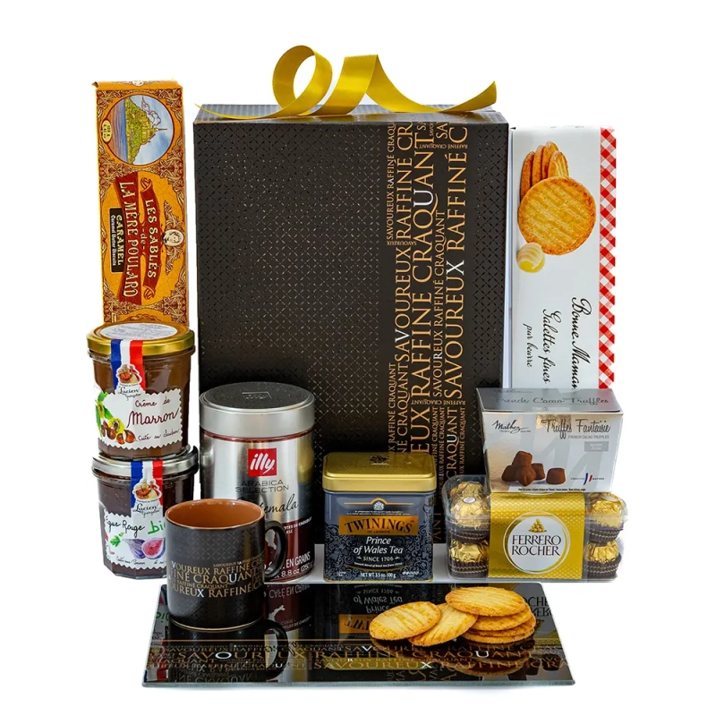 Kosz prezentowy z kawą ziarnistą