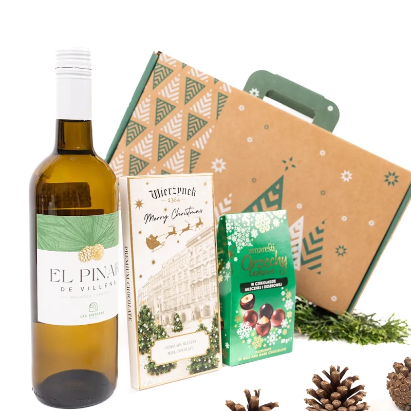 Zestaw świąteczny z winem