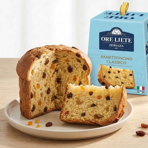 panettone włoskie z rodzynkami i skórką pomarańczy
