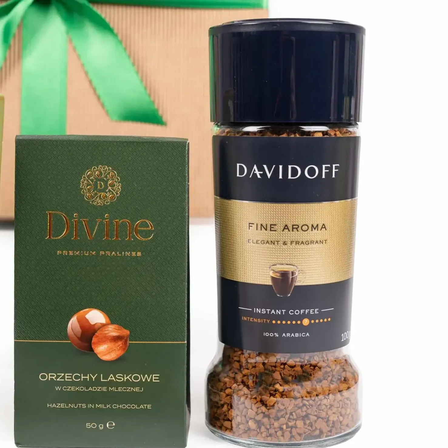 kawa davidoff i orzechy w czekoladzie