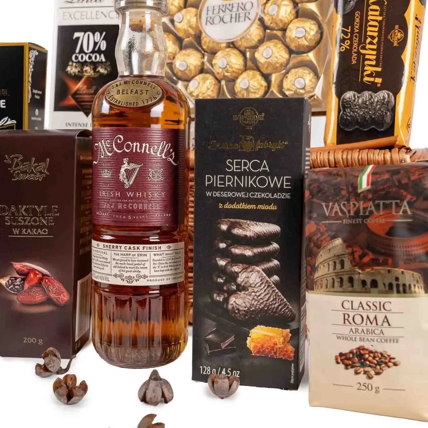 eleganckie słodycze i whisky dla lekarza
